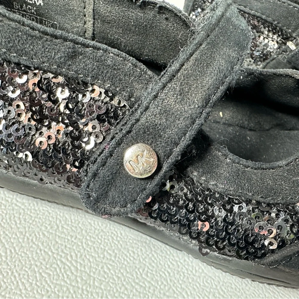 Michael Kors Lil Hera Sequin & Suede Mary Jane Shoes
